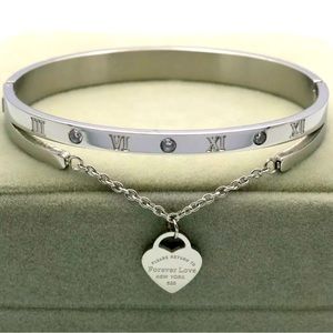 Hanging heart forever love bracelet